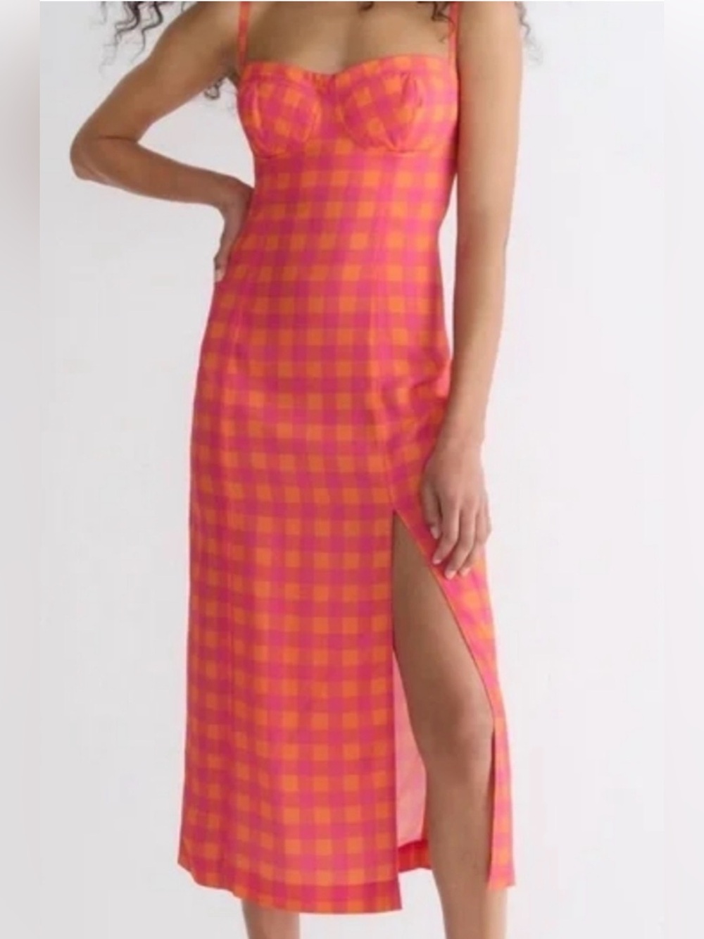 NWT J CREW Collection Orange Pink bustier dress